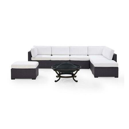 CROSLEY Biscayne 6 Piece Outdoor Wicker Seating Set - White KO70120BR-WH